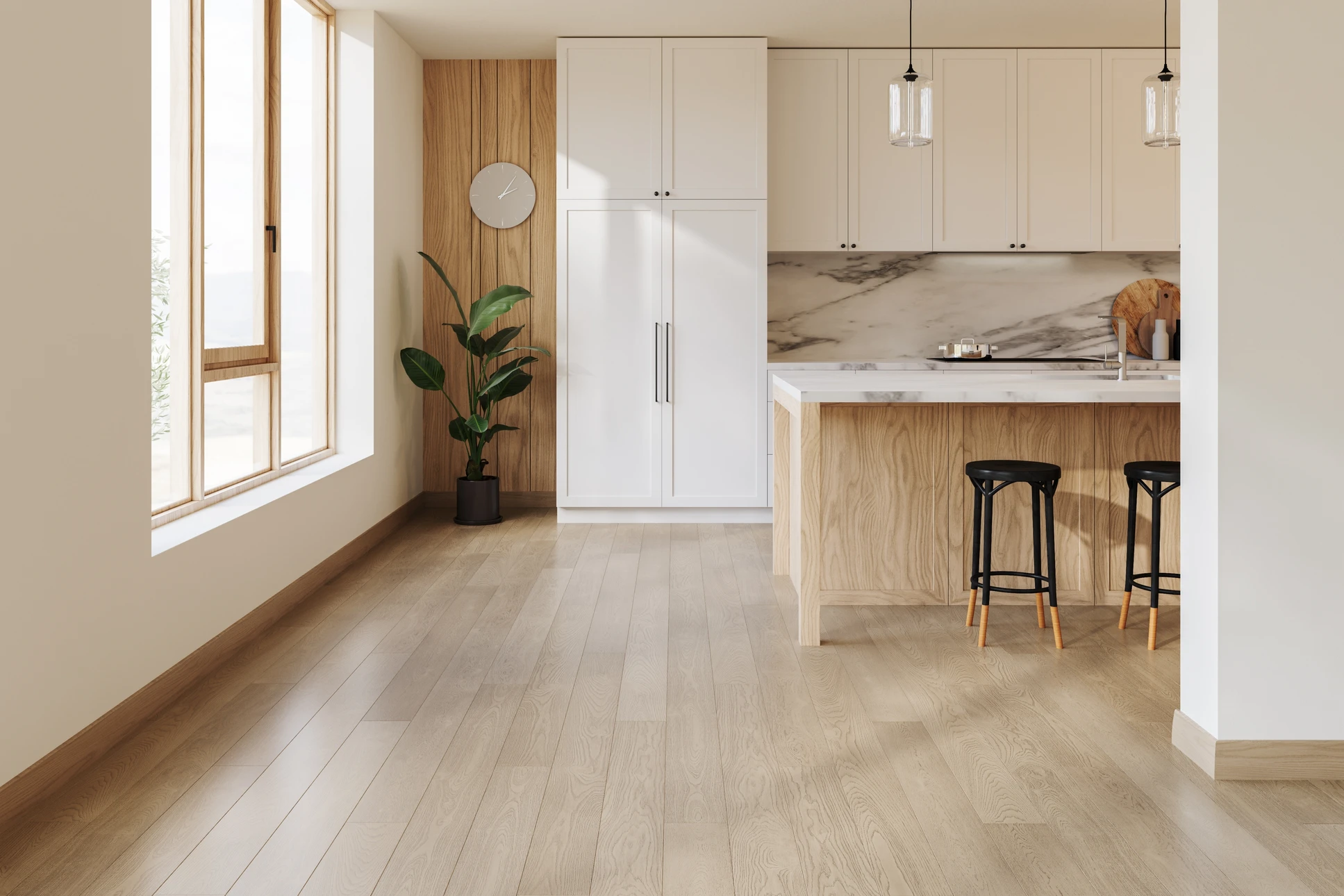 Chantier de r&eacute;novation ext&eacute;rieure d'une maison avec ouvriers installant un &eacute;chafaudage m&eacute;tallique